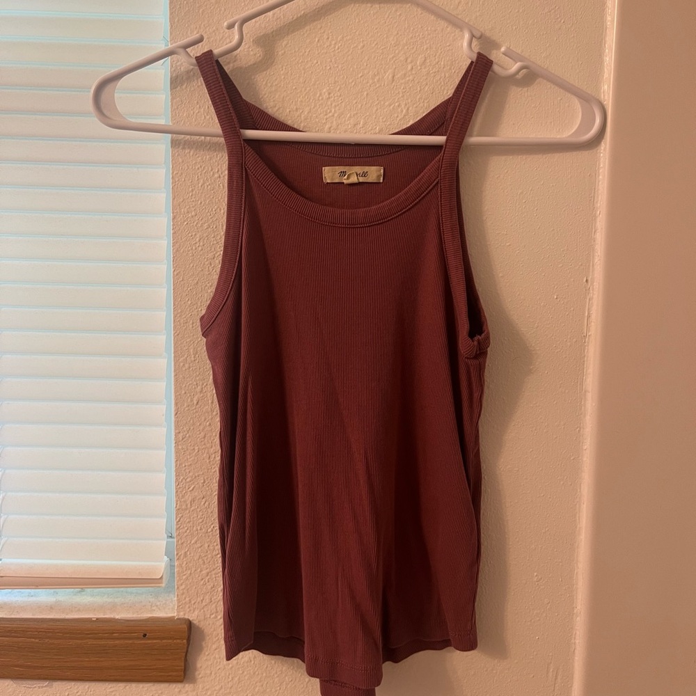 Madewell Ribbed Tank in Mauve